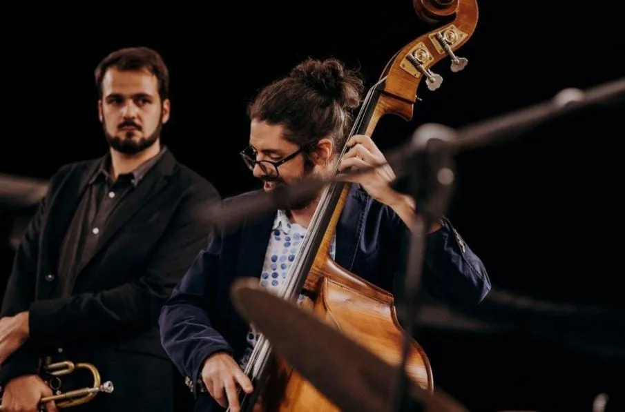 Contrabbasso sul palco